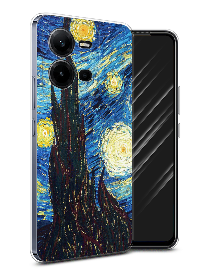 

Чехол Awog на Vivo V25 / Виво V25 "Ван Гог Звездная ночь", Желтый