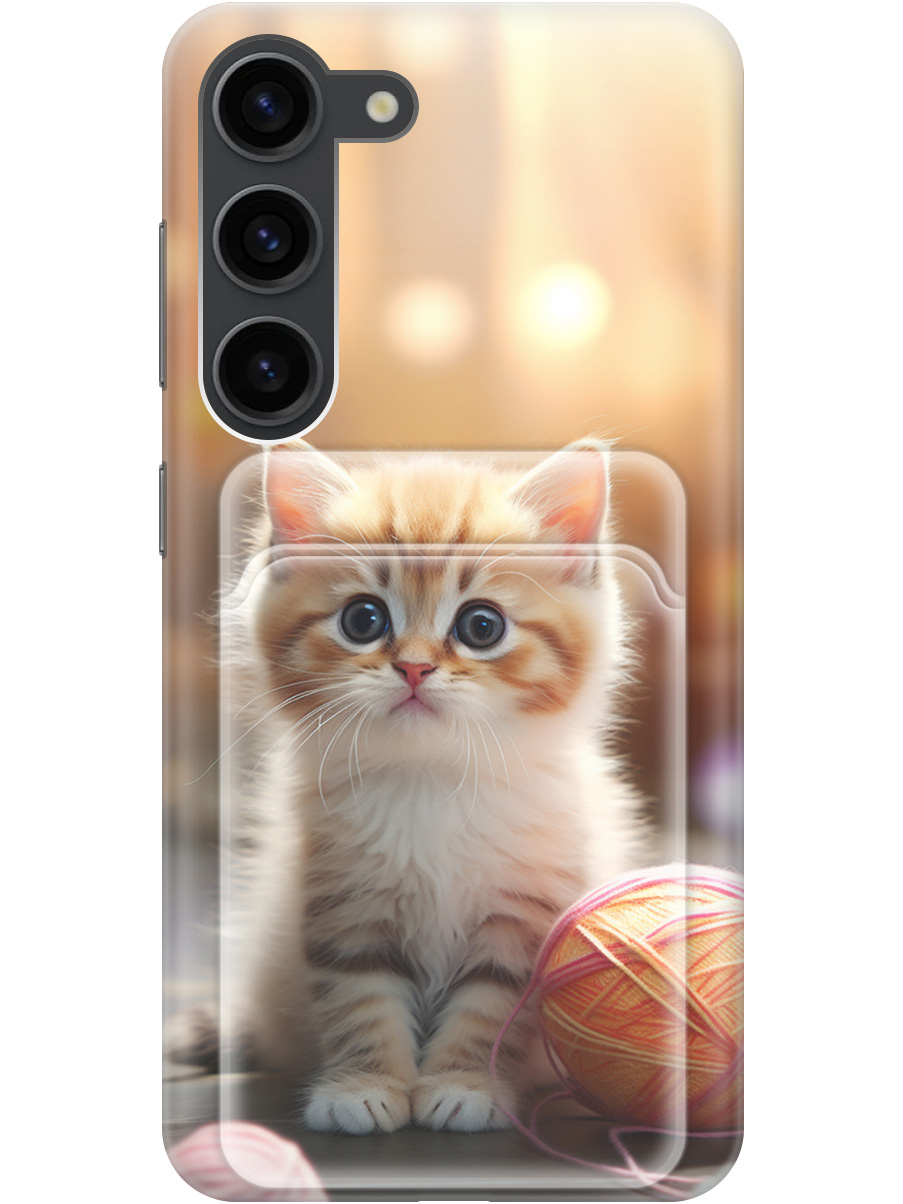 

Силиконовый чехол на Samsung Galaxy S23 с рисунком "Котик и нитки", 20011961