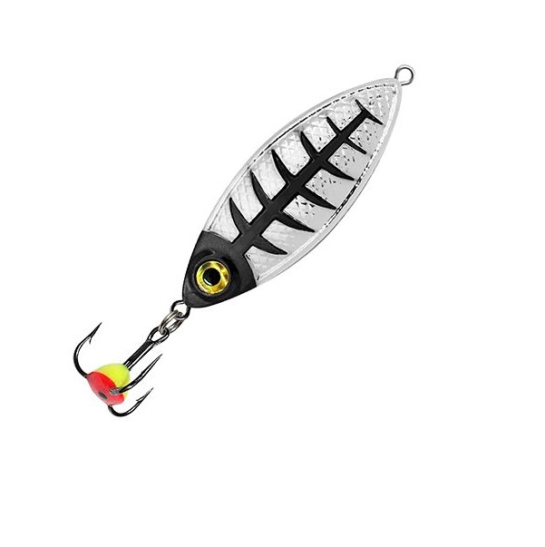фото Блесна для рыбалки зимняя aqua крок 9,0g цвет 01 (серебро, черный металлик) 1 штука