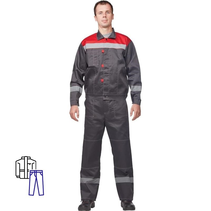 

Костюм рабочий NoBrand 702387-K серый/красный 48-50, 182-188