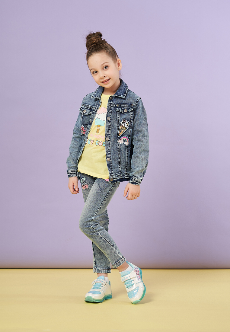 фото Джинсы детские max&jessi ss21c207 джинсовый синий р.116