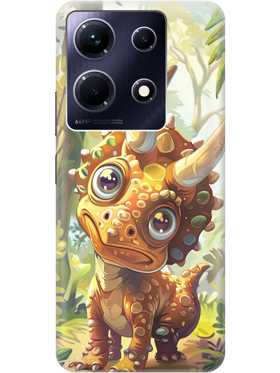 

Силиконовый чехол на Infinix Note 30 с рисунком "Малыш-динозавр", Желтый;зеленый, 20000061