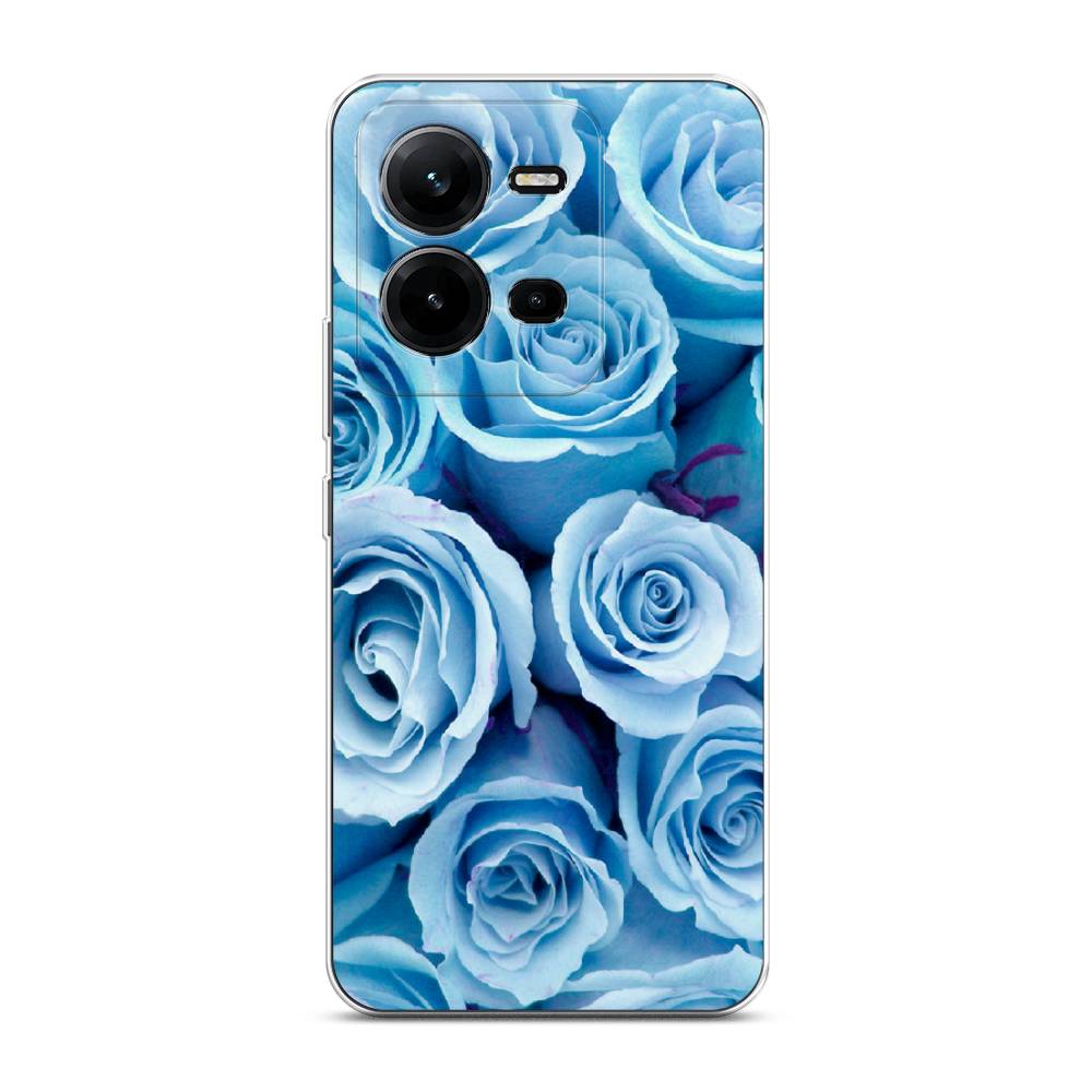 

Чехол Awog на Vivo V25 / Виво V25 "Лазурные розы", Голубой