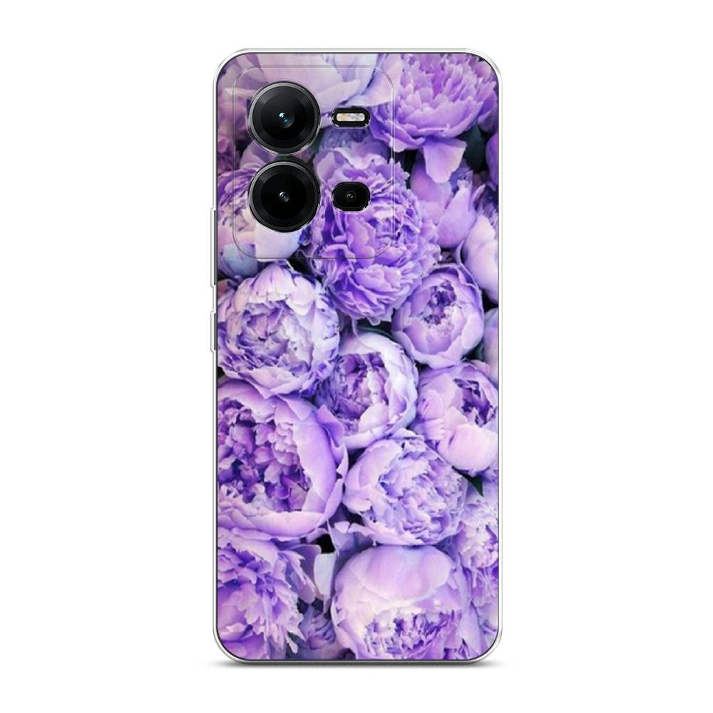 

Чехол Awog на Vivo V25 / Виво V25 "Пионы сиреневые", Фиолетовый;голубой