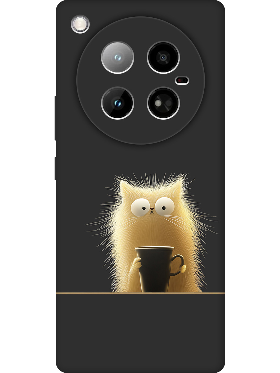

Силиконовый чехол на Infinix Zero 40 4G с принтом "Котик с кружкой" матовый черный, Черный;золотистый;белый, 786722312