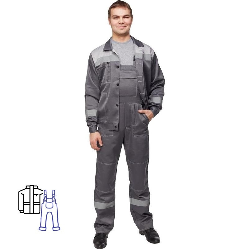 

Костюм рабочий NoBrand 816281-K серый 56-58, 158-164