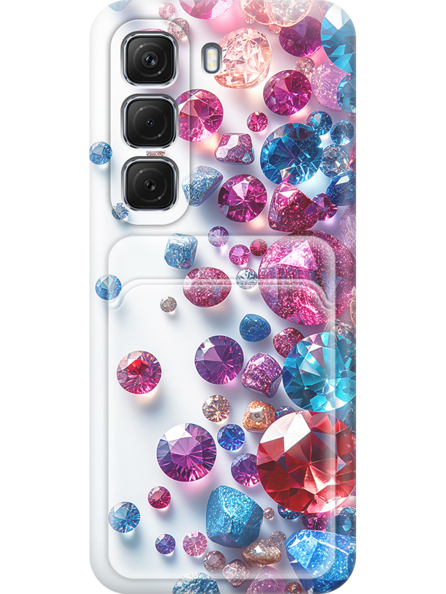 

Силиконовый чехол на Infinix Hot 50 4G с принтом с карманом для карты 839508, Прозрачный;розовый;синий;белый, 786718731