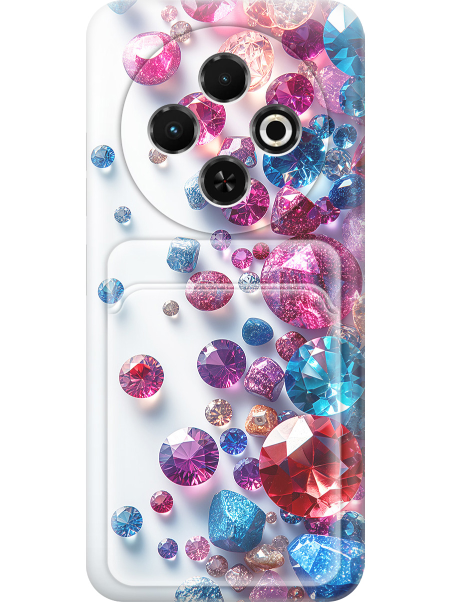 

Силиконовый чехол на Tecno Spark 30C с принтом с карманом для карты 839510, Прозрачный;розовый;синий;белый, 786716331