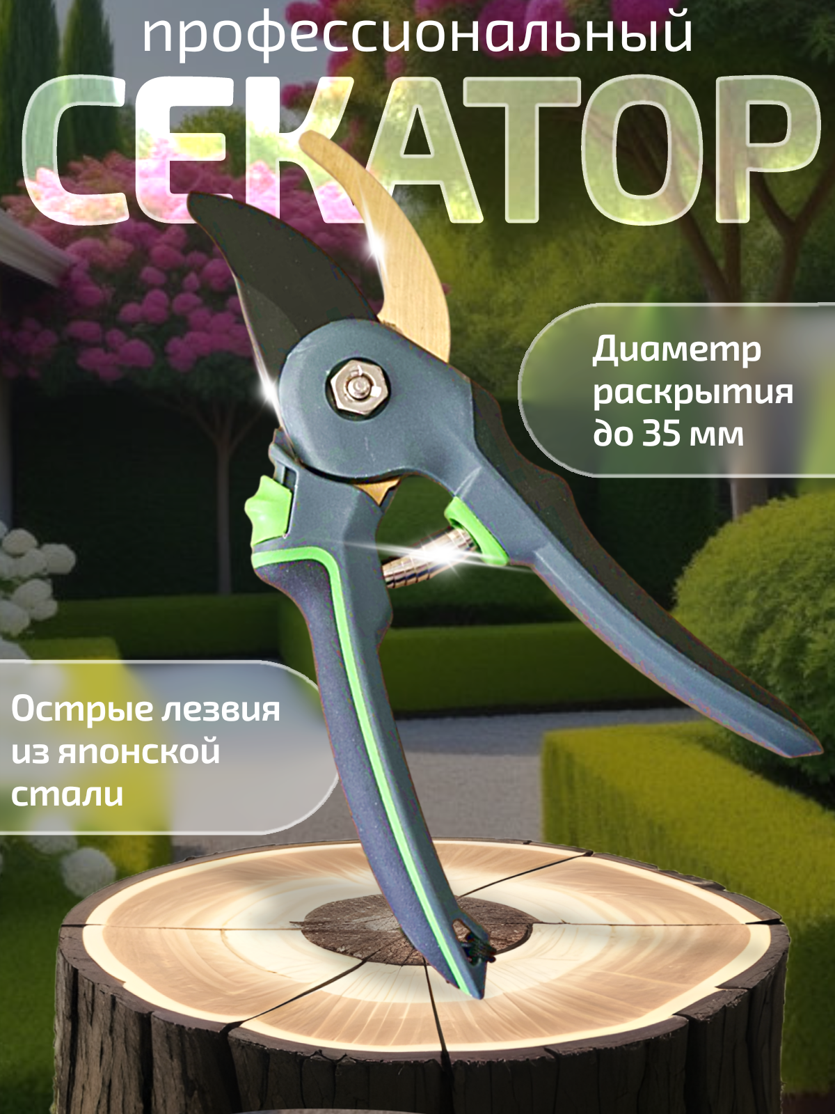 

Секатор садовый NoBrand B143 черный, Золотистый, 41/44