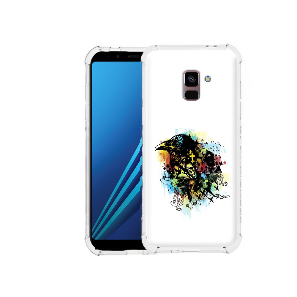 

Чехол MyPads Tocco для Samsung Galaxy A8 Plus ворон и черепа (PT119249.593.273), Tocco