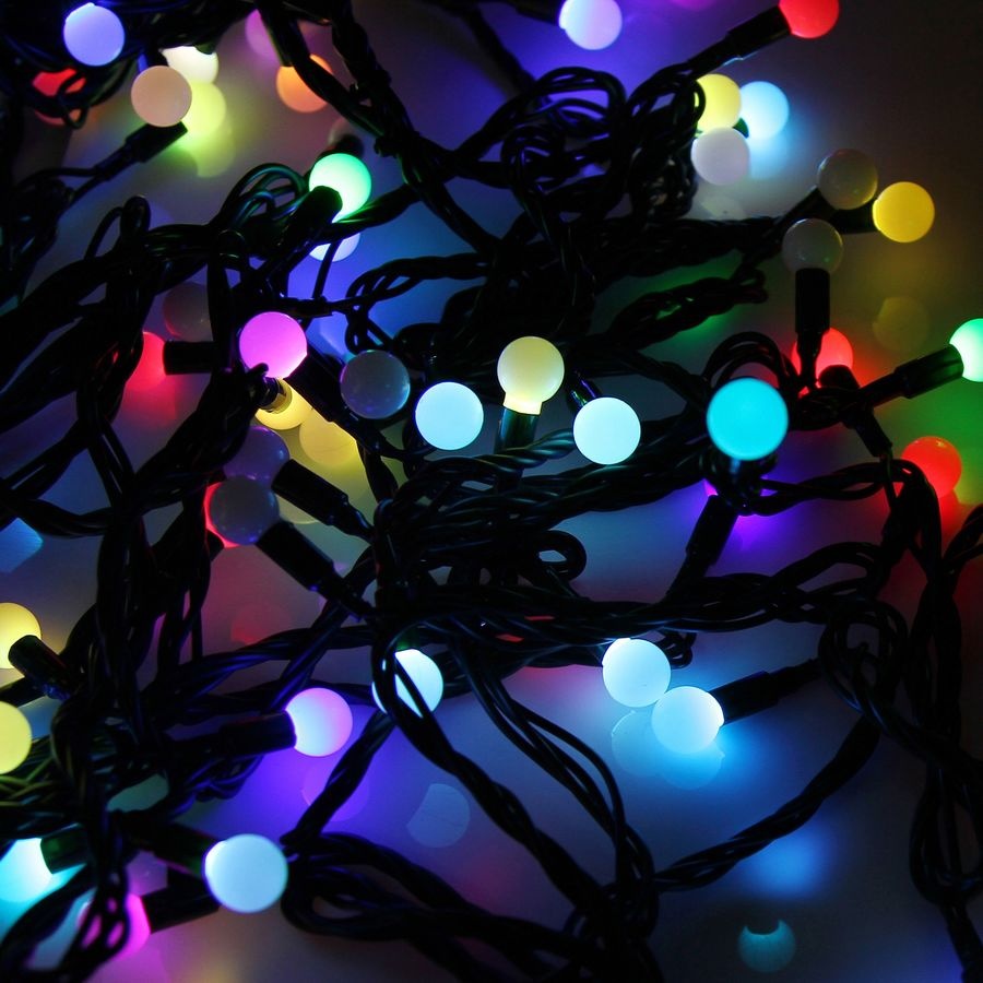 Световая гирлянда новогодняя Neon-Night Мультишарики 303-569 5 м разноцветный/RGB