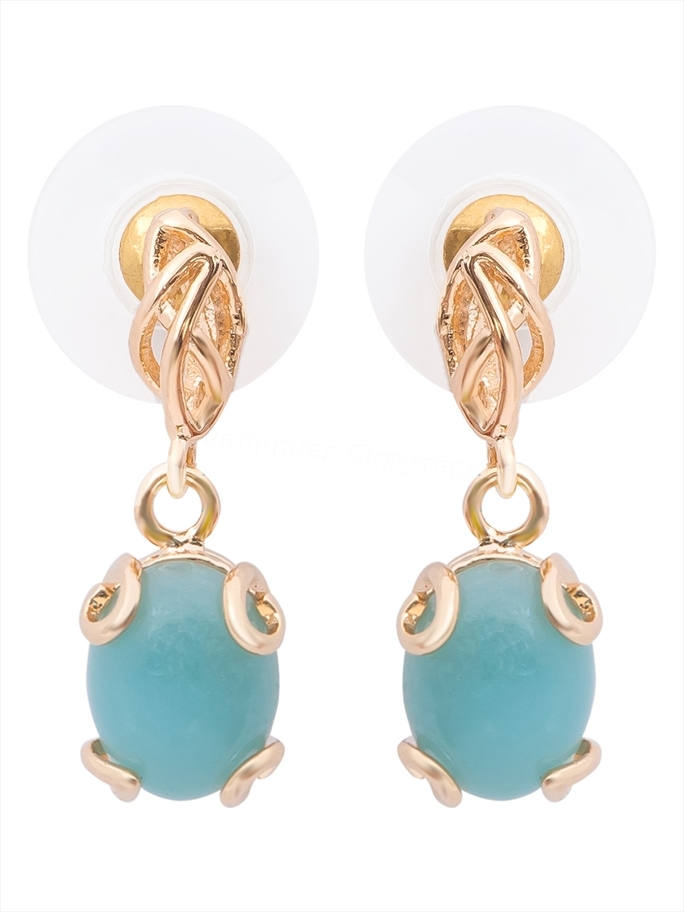 

Серьги подвески из бижутерного сплава Lotus Jewelry 3037E-16, амазонит, 3037E-16
