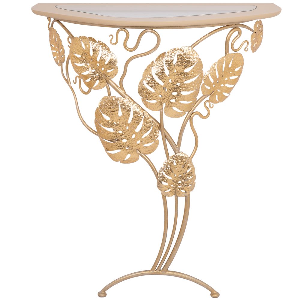 

Консоль Bogacho Monstera Deliciosa Glass Айвори Мраморное золото