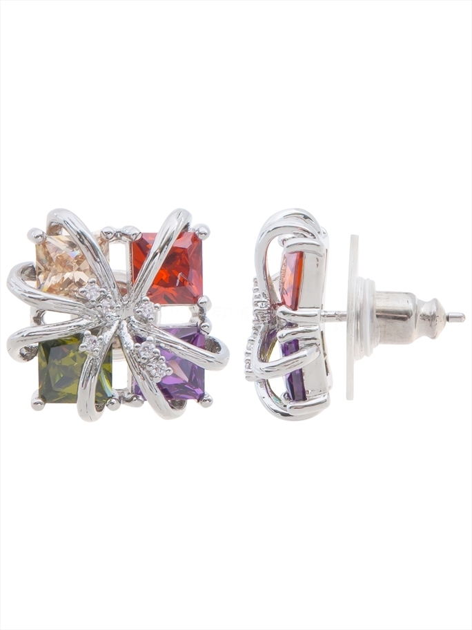 

Серьги пусеты из бижутерного сплава Lotus Jewelry RH3044E-11mix, фианит, RH3044E-11mix