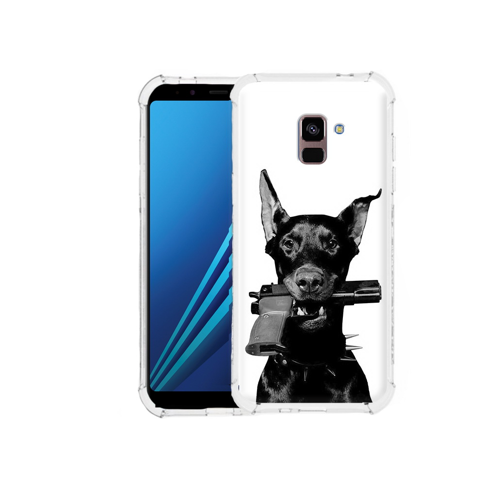 

Чехол MyPads Tocco для Samsung Galaxy A8 Plus доберман с пистолетом (PT119249.593.331), Tocco