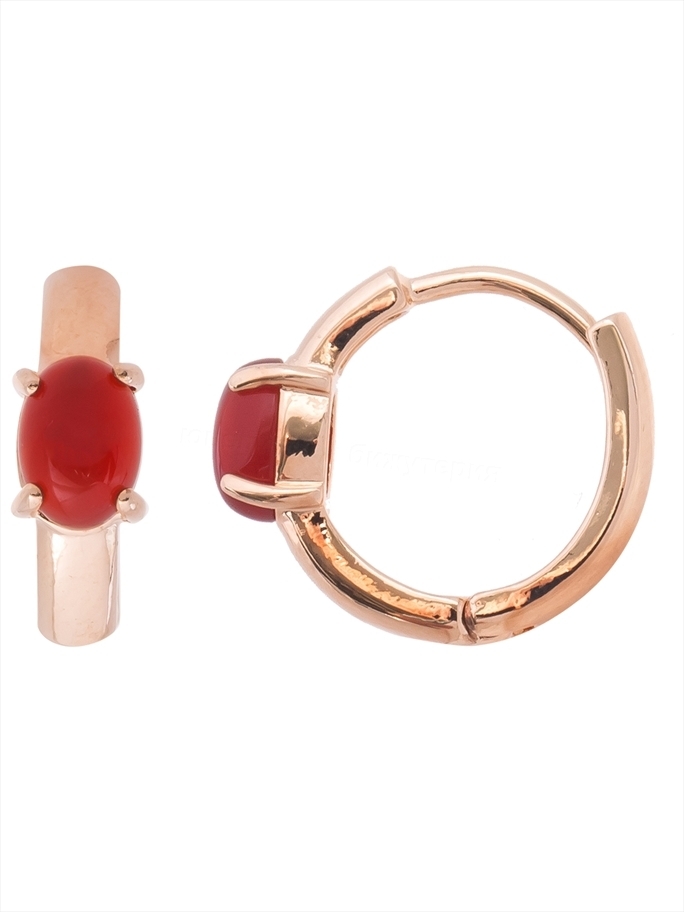 

Серьги конго из бижутерного сплава Lotus Jewelry 69E-52red-agate, агат, 69E-52red-agate