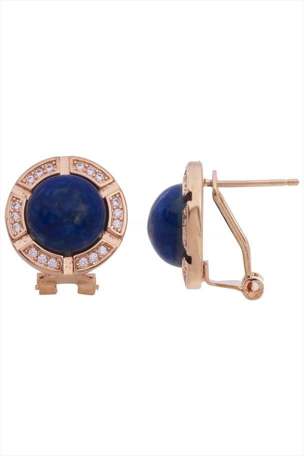

Серьги из бижутерного сплава Lotus Jewelry 3044E-07la, лазурит/циркон, 3044E-07la