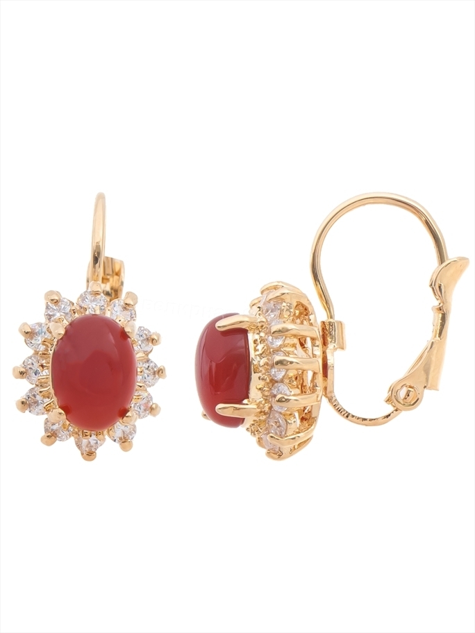 

Серьги из бижутерного сплава Lotus Jewelry 19E-029red-agate, агат, 19E-029red-agate