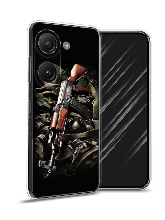 

Чехол Awog на Asus ZenFone 9 "Автомат", Черный;коричневый;серый, 44950-5