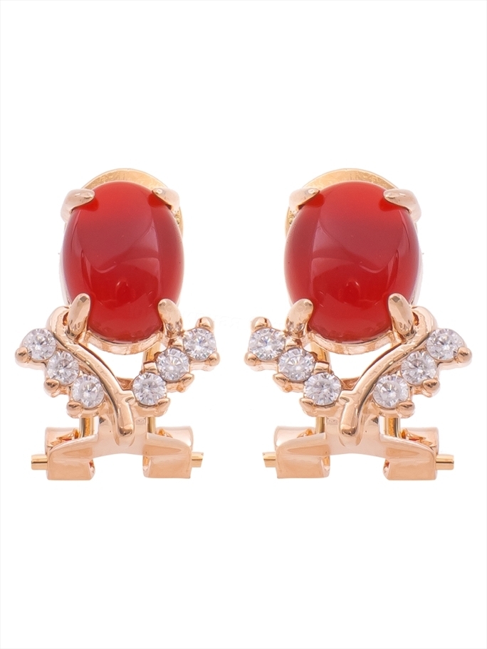 

Серьги из бижутерного сплава Lotus Jewelry 40E-43, агат/циркон, 40E-43