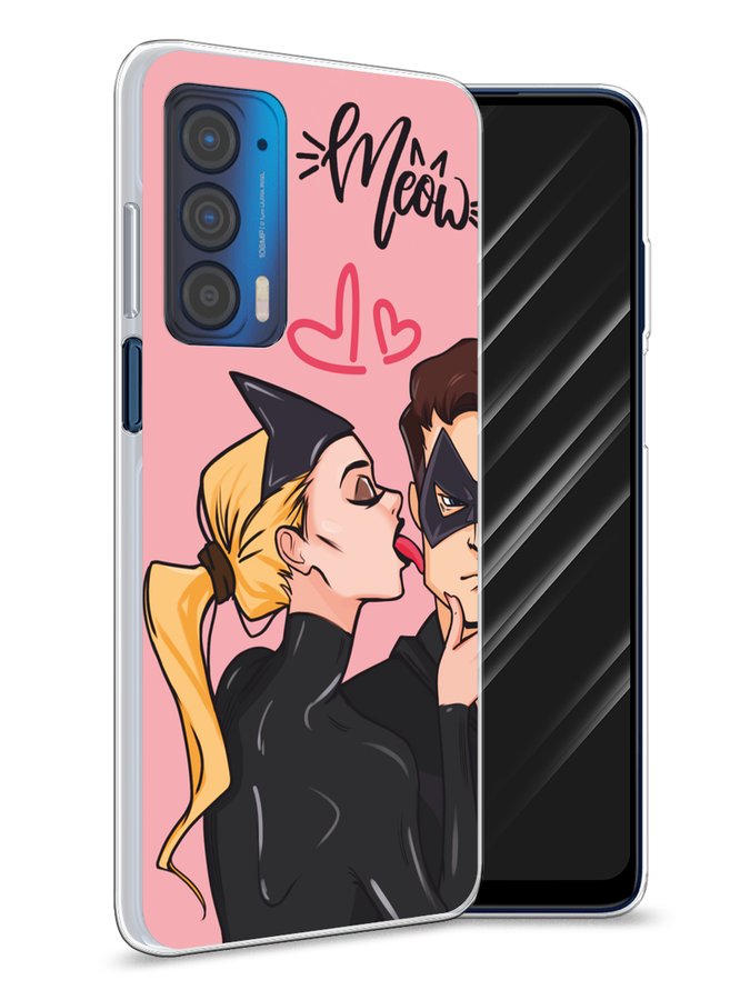 

Чехол Awog на Motorola Edge (2021) "Kiss of Cat Woman", Розовый;черный;бежевый, 242950-1