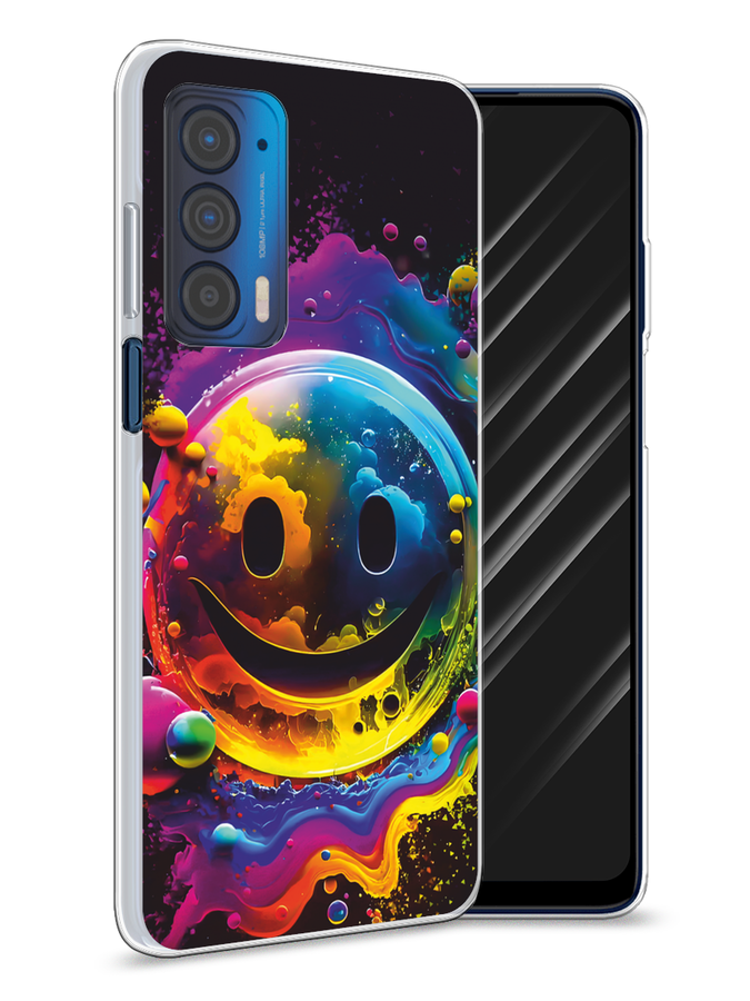 

Чехол Awog на Motorola Edge (2021) "Кислотный смайл", Фиолетовый;желтый;синий, 242950-1