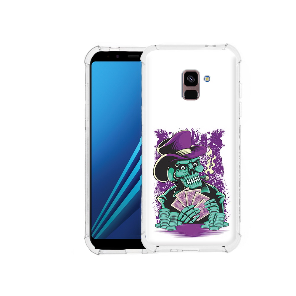 

Чехол MyPads Tocco для Samsung Galaxy A8 Plus зеленый череп с картами (PT119249.593.361), Tocco