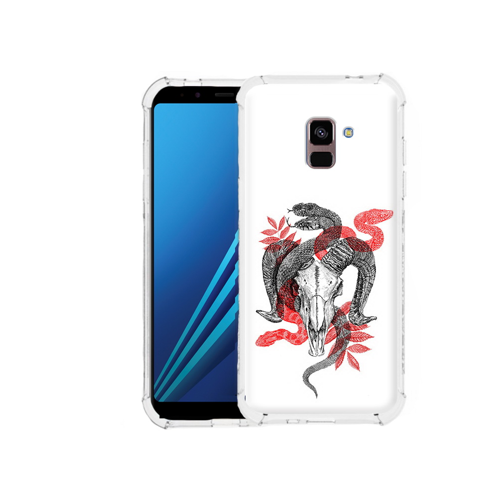 

Чехол MyPads Tocco для Samsung Galaxy A8 Plus змея в черепе рисунок (PT119249.593.365), Tocco