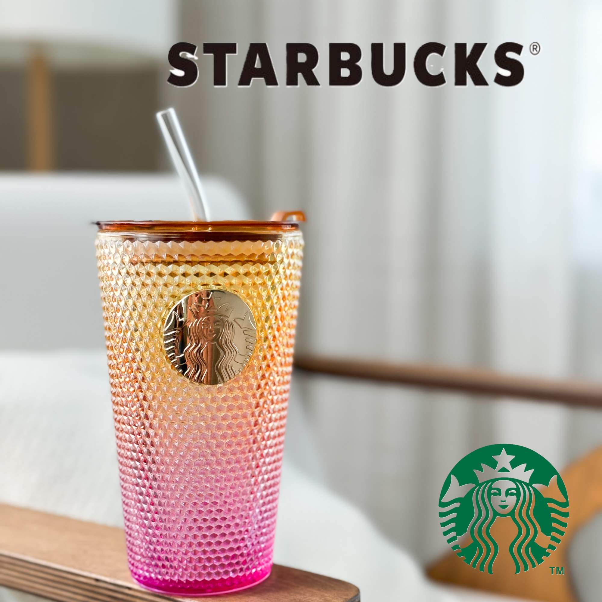 Стакан Starbucks Limited Edition 600 мл с трубочкой и крышкой