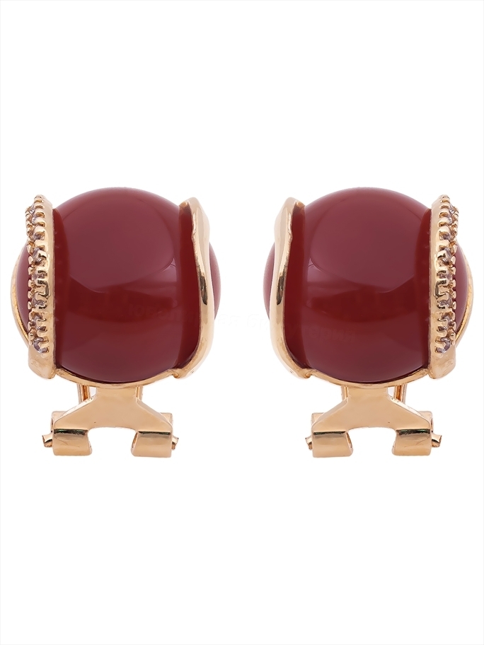 Серьги из бижутерного сплава Lotus Jewelry 3041E-01red-agate, агат