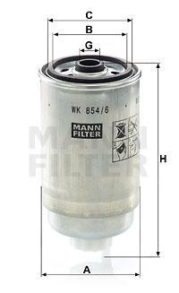 

Фильтр топливный MANN-FILTER WK854/6, WK 854/6