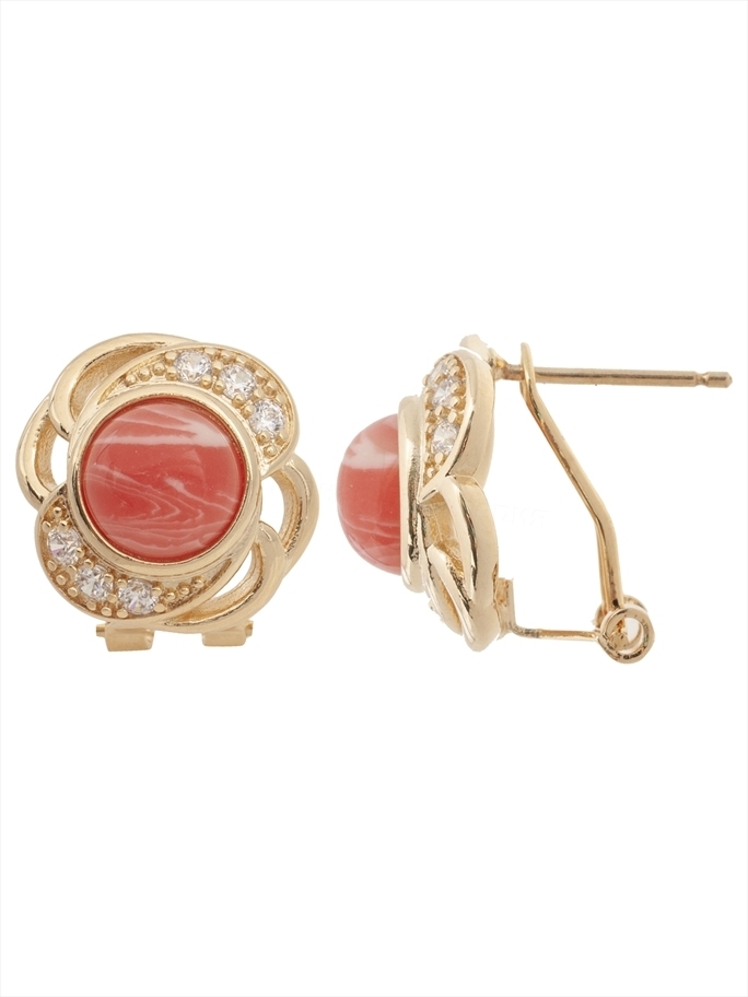 

Серьги из бижутерного сплава Lotus Jewelry 3037E-19Ruodochrosite, родохрозит, 3037E-19Ruodochrosite