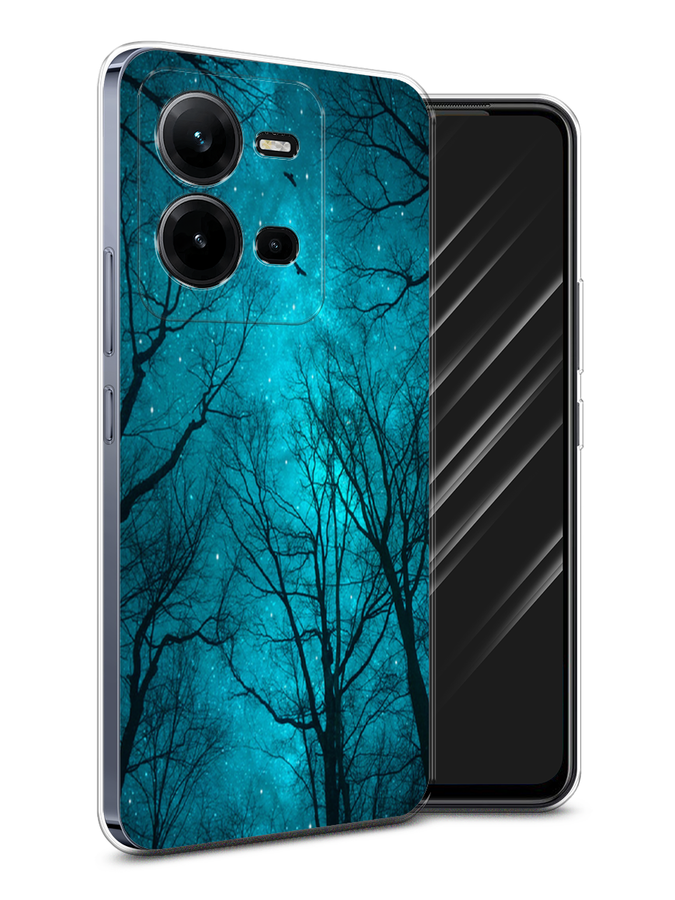 

Чехол Awog на Vivo V25 / Виво V25 "Сказочный лес", Черный;голубой