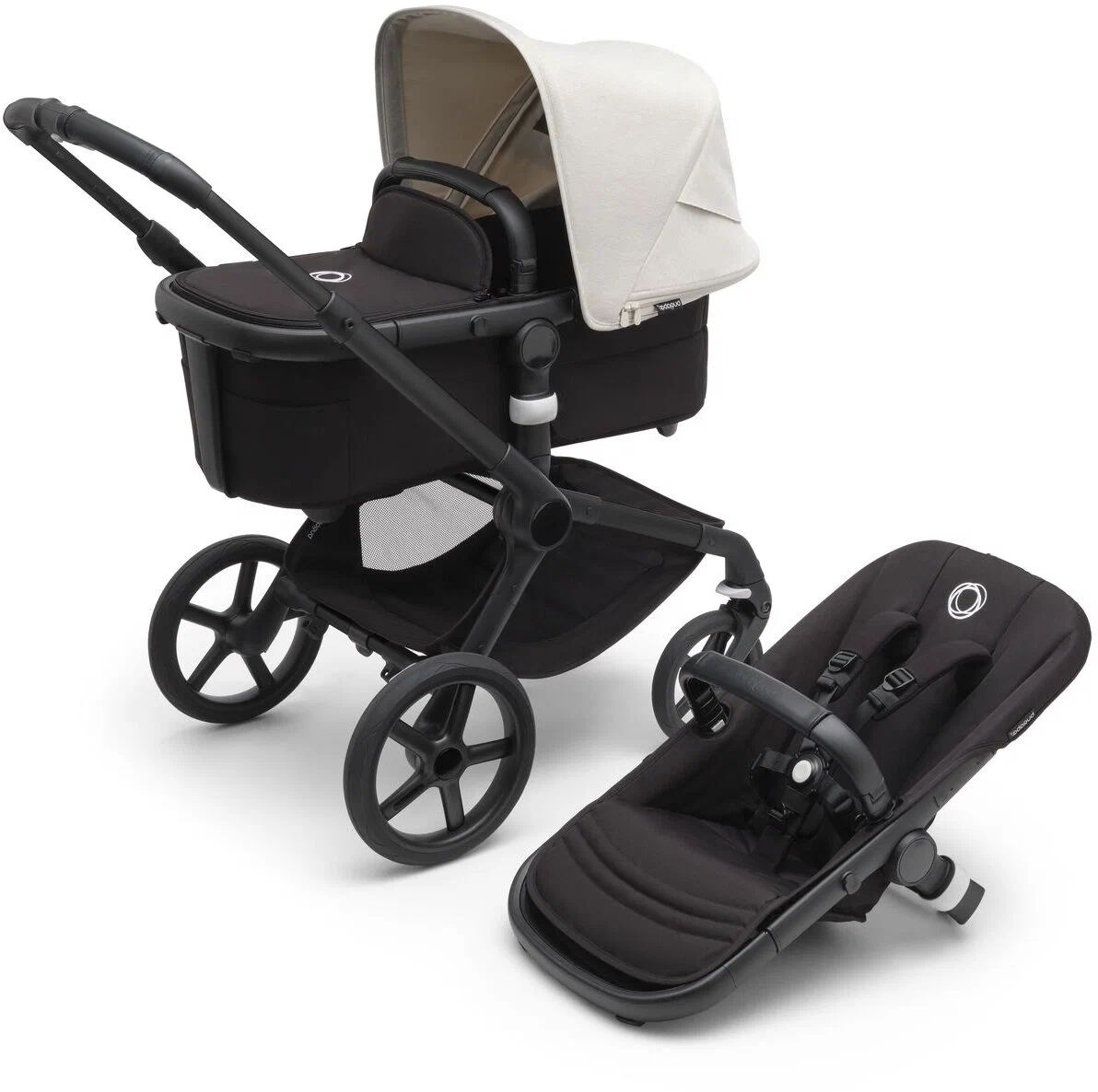 Детская коляска 2 в 1 Bugaboo Fox 5 на шасси Black/Midnight black/Misty white