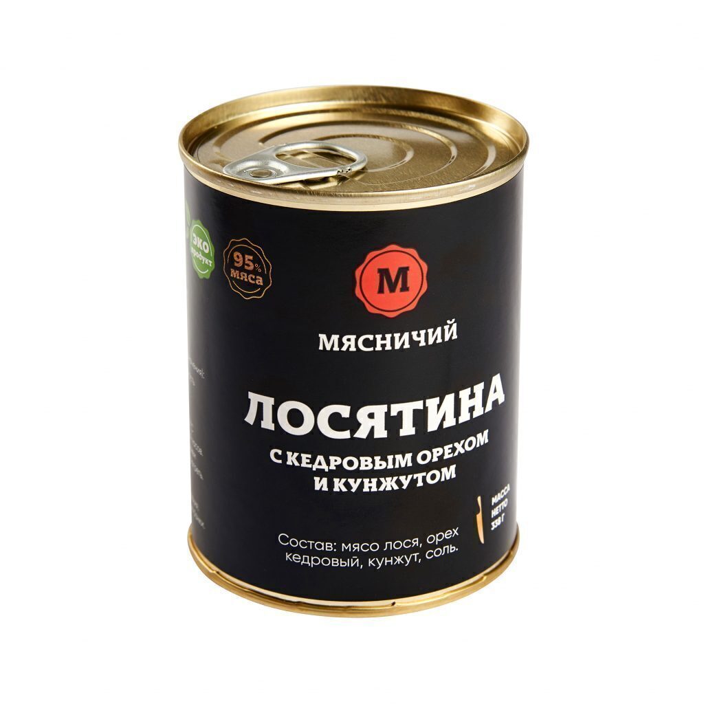 

Мясные консервы Мясничий Мясо Лося с кедровым орехом и кунжутом 338 г. ж/б/ 476, с кедровым орехом и кунжутом
