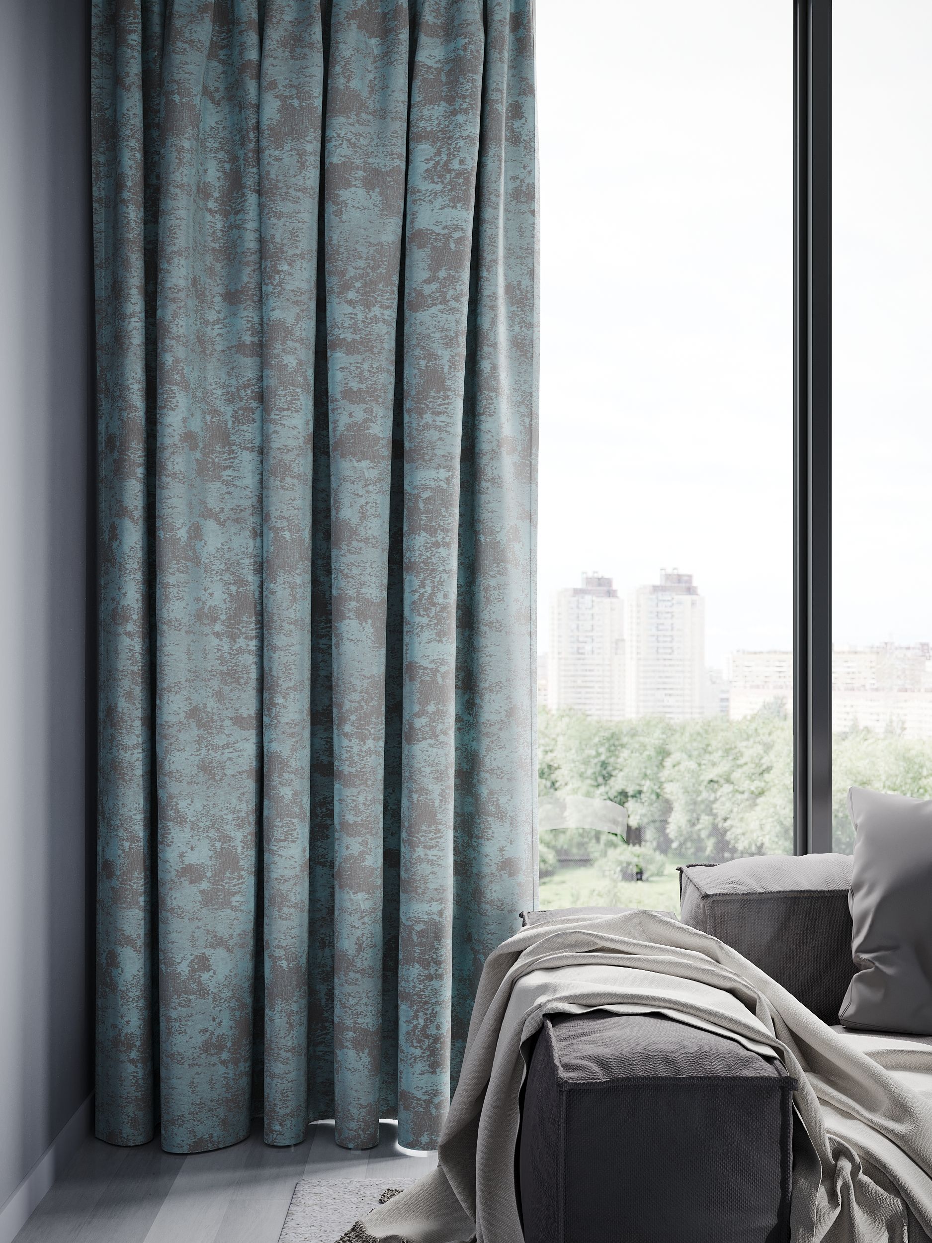 

Шторы About Home Мрамор 300x260 mint 2 шт., Мрамор
