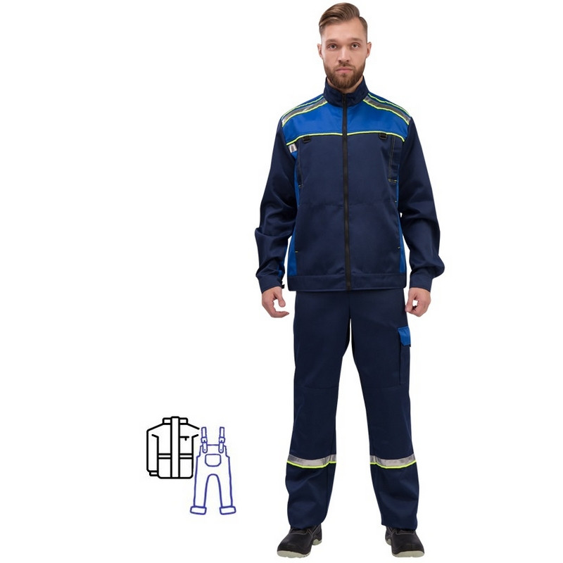 

Костюм рабочий NoBrand 1002359-K синий 60-62, 182-188