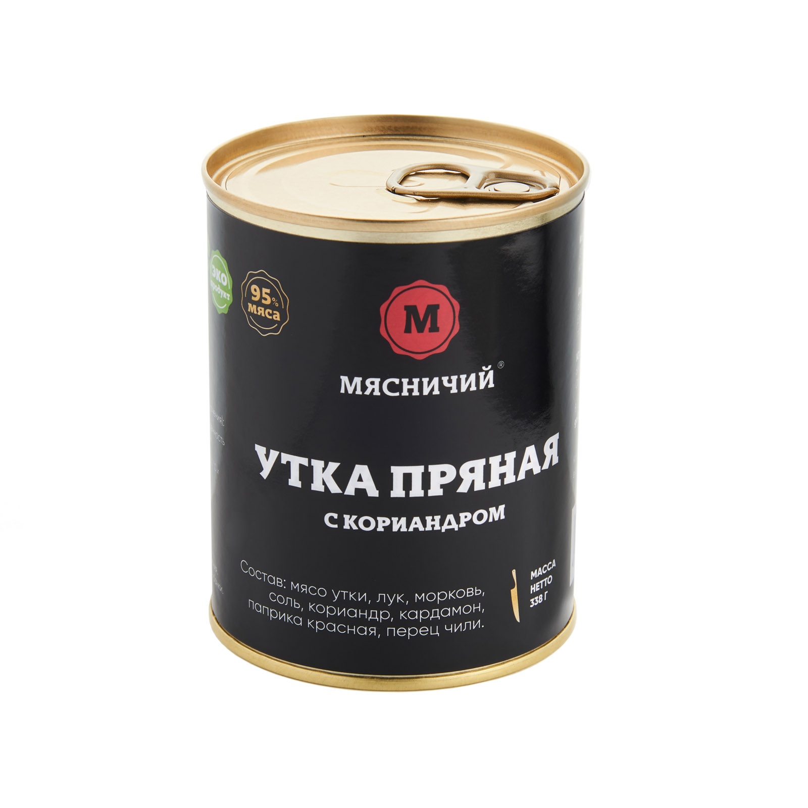 

Мясные консервы Мясничий Утка пряная с кориандром 338 г. ж/б, пряная с кориандром