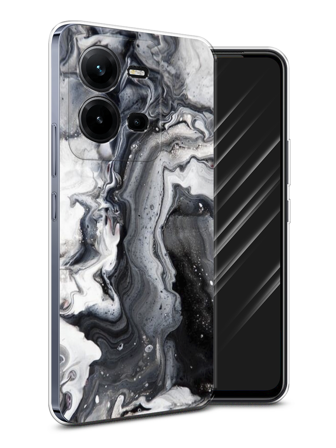 

Чехол Awog на Vivo V25 / Виво V25 "Бело-черные сложные полосы", Серый;серебристый;белый