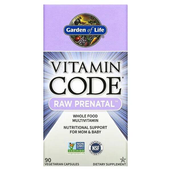 Купить 123-49, Комплекс витаминов Vitamin Code RAW Prenatal Garden of Life, 90 капсул