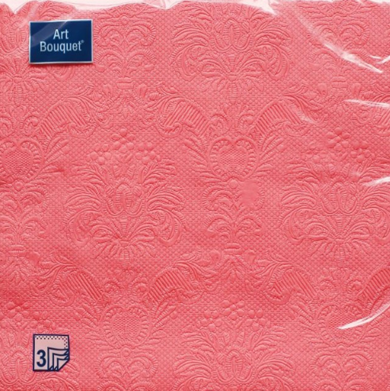 Набор из: 1. Салфетки бумажные трехслойные Барокко. Античный розовый x 4 шт.