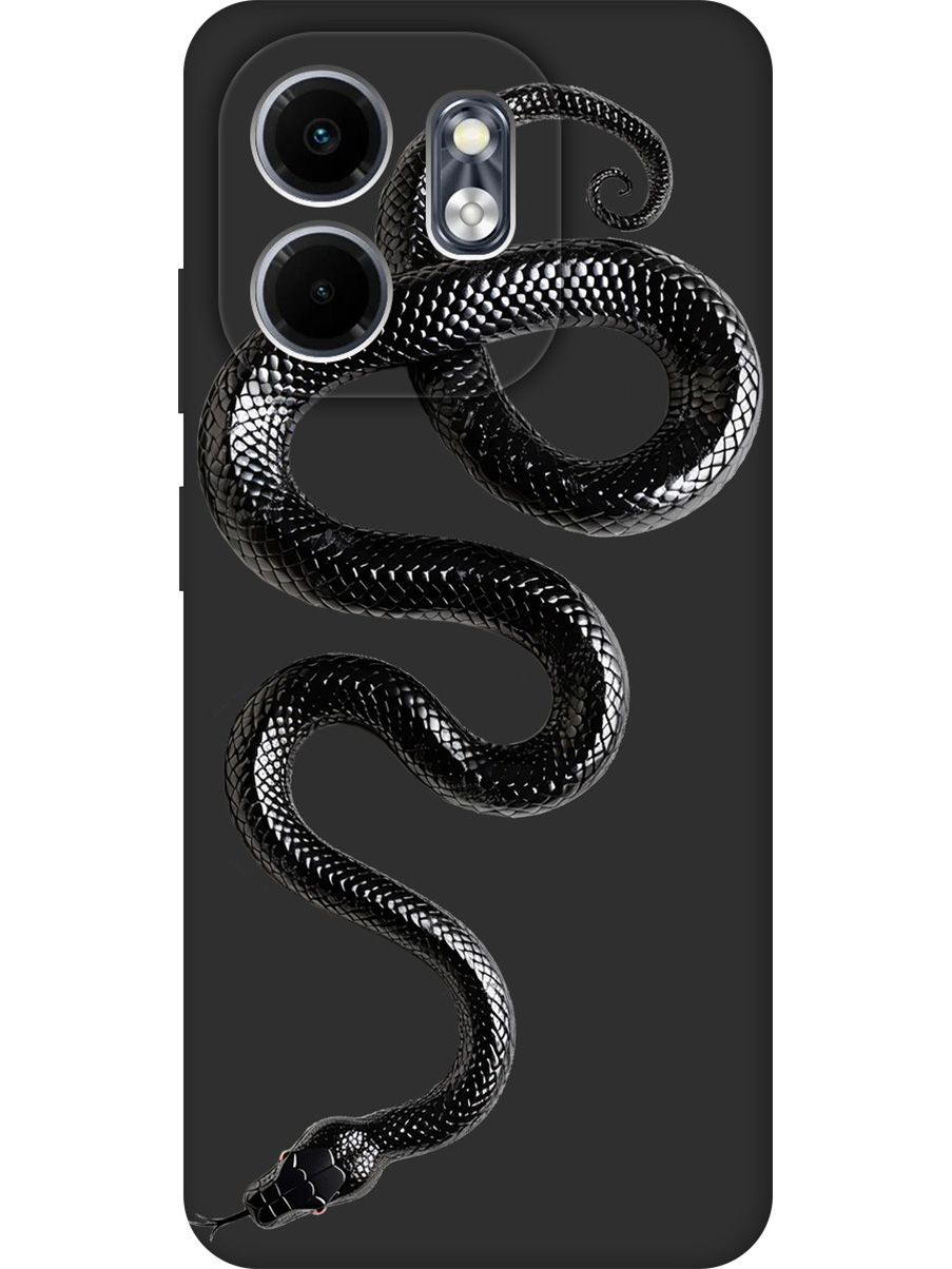 

Силиконовый чехол на Infinix Hot 50i / Smart 9 с принтом "Черная мамба" матовый черный, 786719313