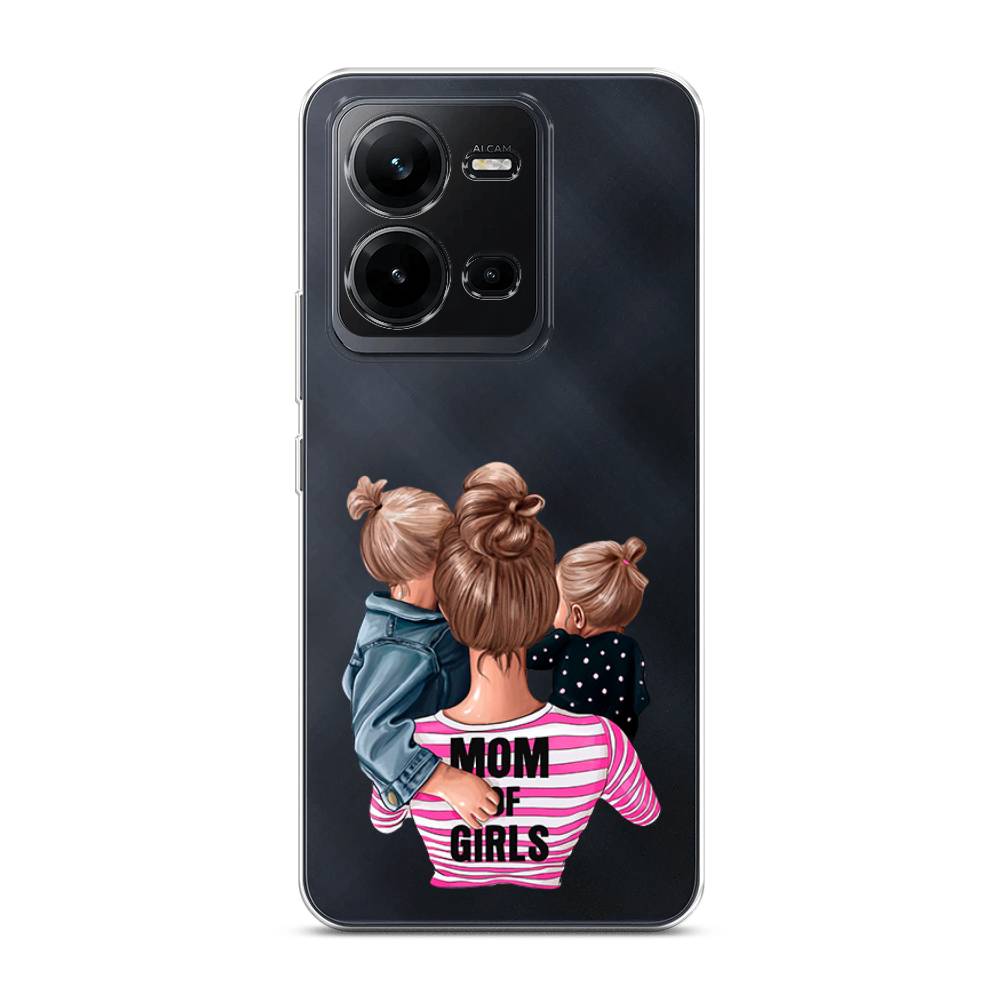 

Чехол Awog на Vivo V25 / Виво V25 "Mom of Girls", Синий;розовый;черный