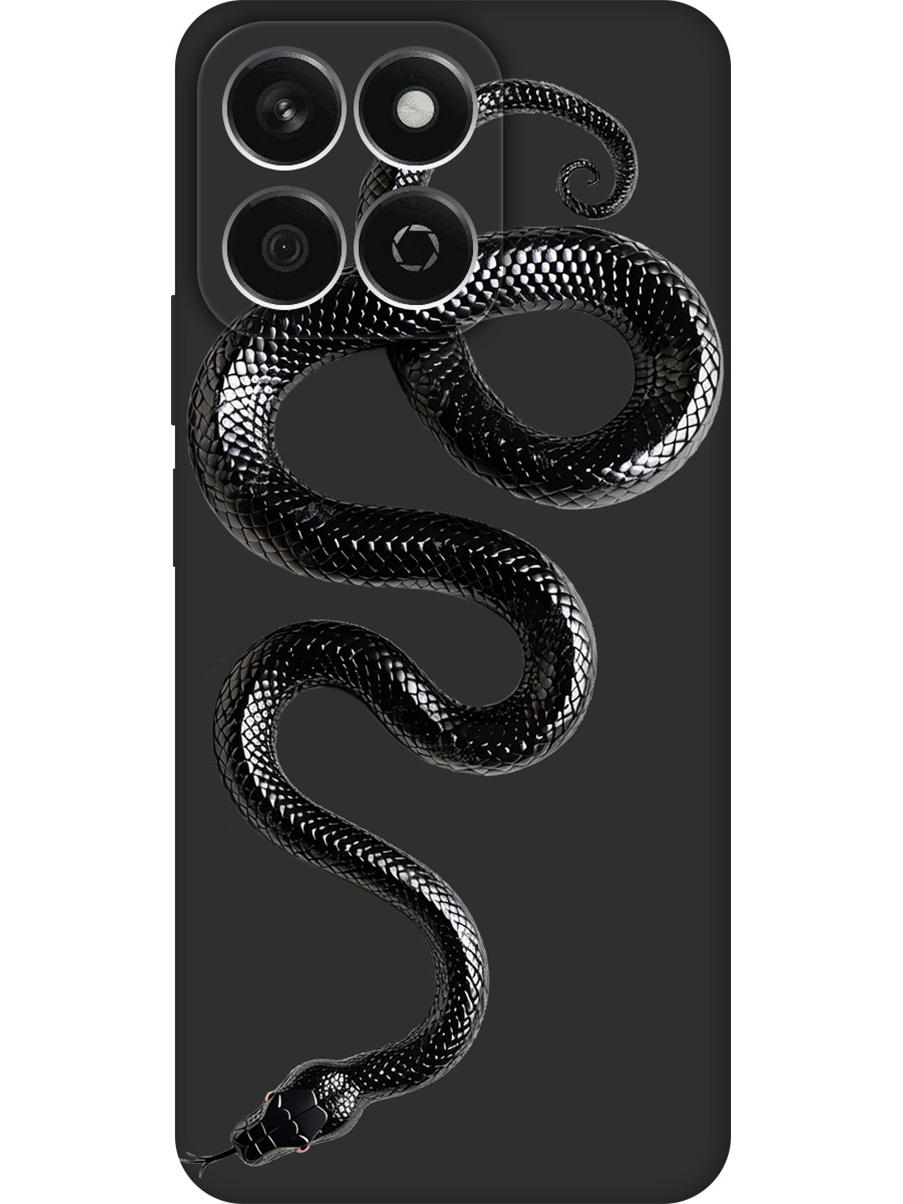 

Силиконовый чехол на Honor X7C с принтом "Черная мамба" матовый черный, 786720513