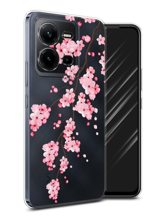 

Чехол Awog на Vivo V25 / Виво V25 "Розовая сакура", Розовый;коричневый