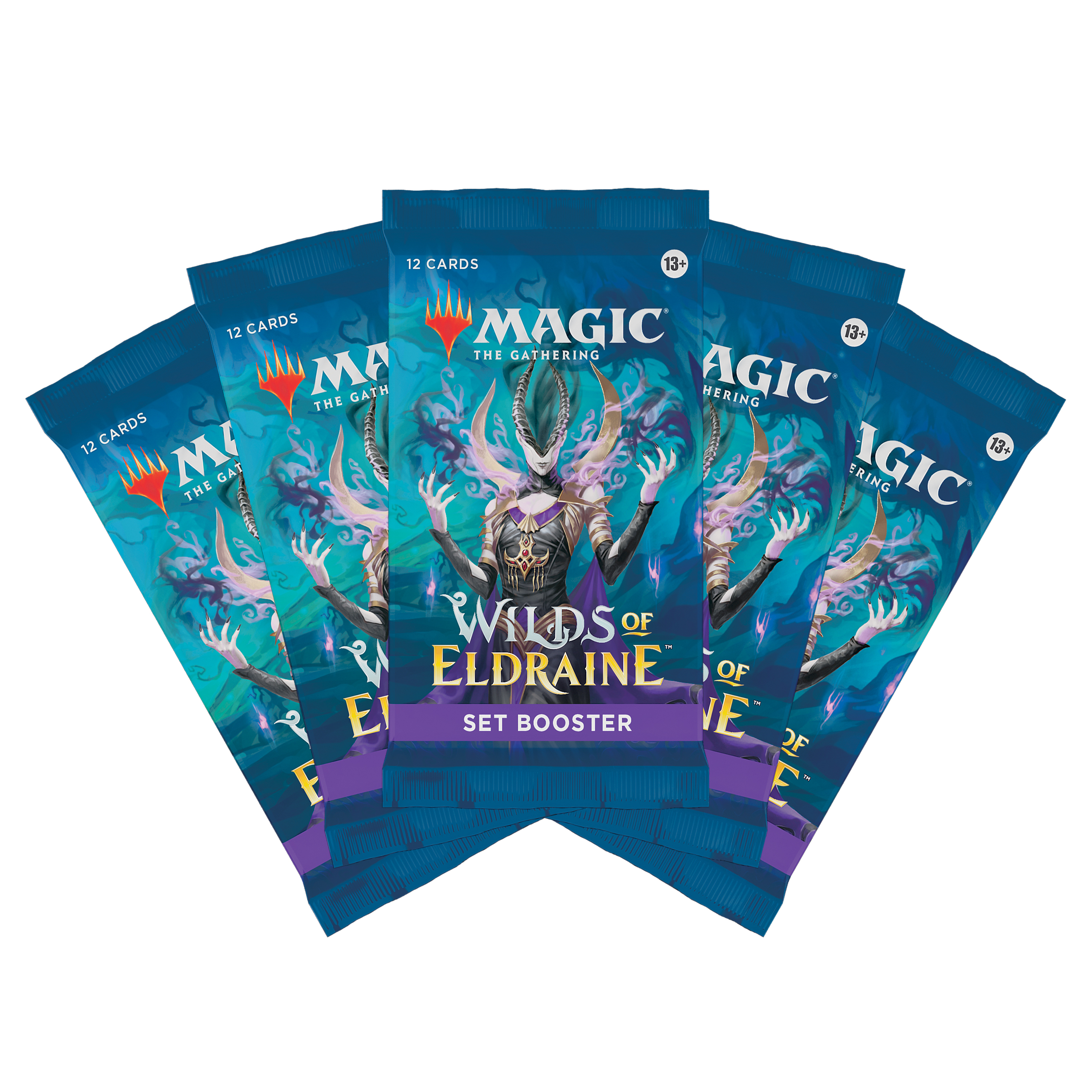 

Дополнение для игры Magic The Gathering 5 сет-бустеров MTG Wilds of Eldraine англ, 5 сет-бустеров MTG