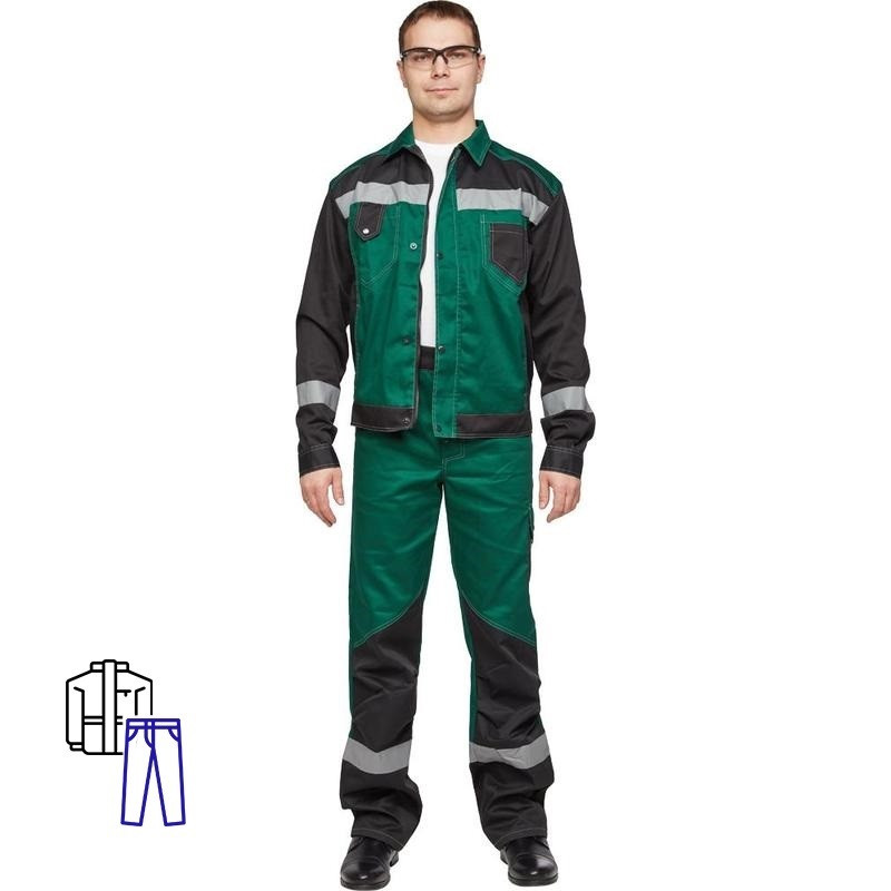 

Костюм рабочий NoBrand 816196-K черный/зеленый 56-58, 170-176