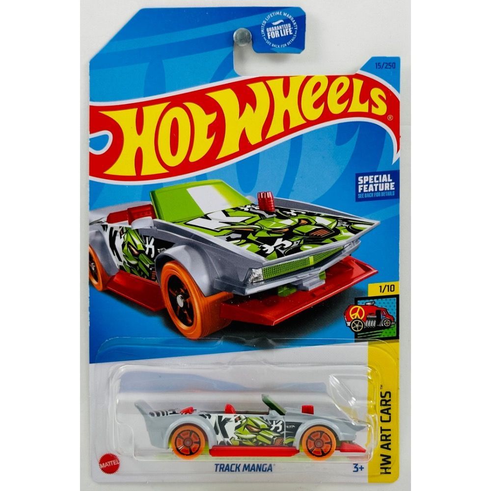 Машинка Hot Wheels легковая машина HKK14 металлическая TRACK MANGA серый;салатовый машинка hot wheels hw art cars track manga hkk15 n521