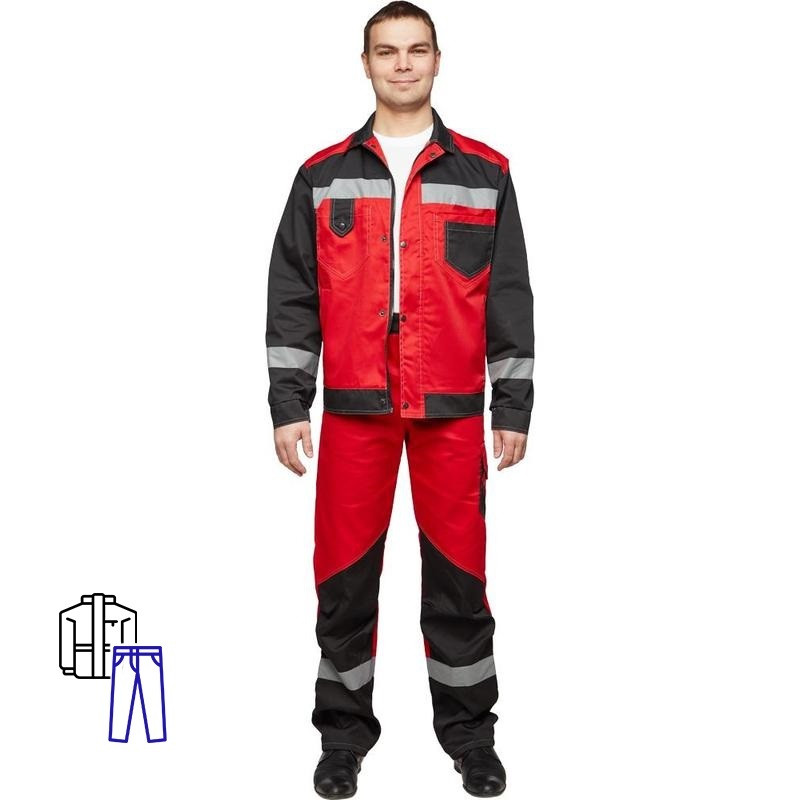 

Костюм рабочий NoBrand 816149-K черный/красный 60-62, 170-176