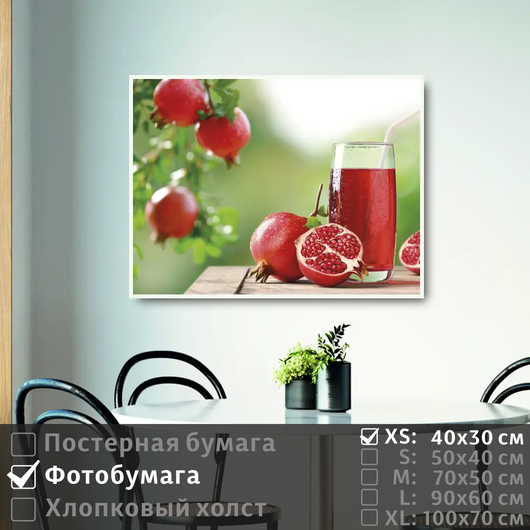 

Постер на фотобумаге ПолиЦентр Гранатовый сок 40х30 см, ГранатовыйСок